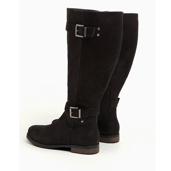 TORRID BOOTS NWT FAUX LEATHER DUAL BUCKLE KNEE-HIGH BOOTS - Picture 3 of 14
